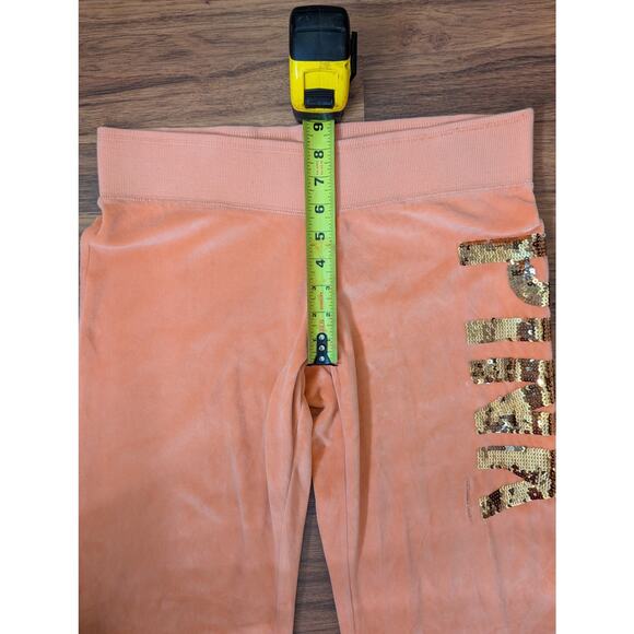 Victoria's Secret PINK Velour Sequin Tracksuit Pants- Size Medium- Orange - Picture 4 of 10